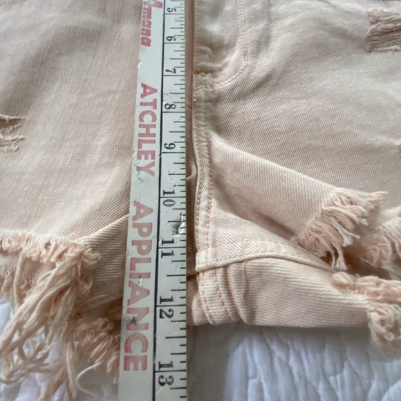 Hollister Short Shorts Light Orange Distressed Embroidery Size 13/31 - Picture 13 of 14